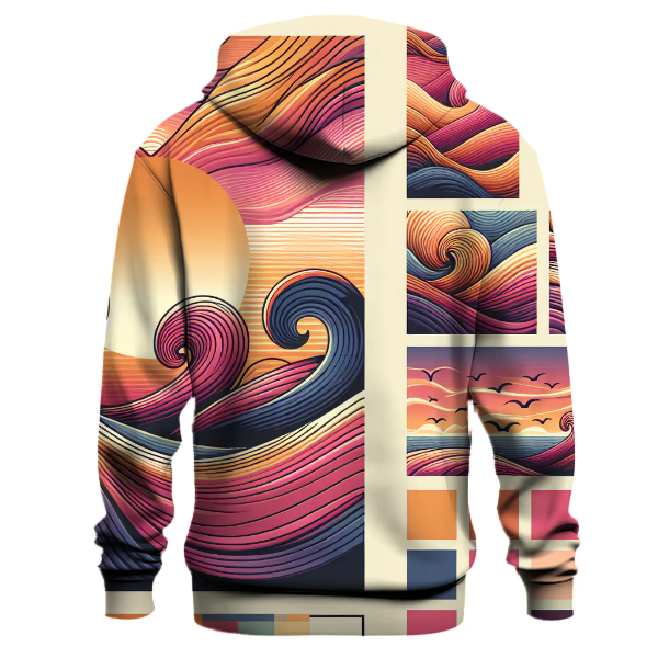 Groovy Sunset Waves Hoodie