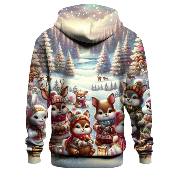 Snowy Woodland Friends Hoodie