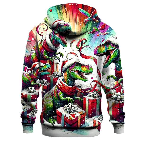Adorable Christmas Dinosaurs Hoodie