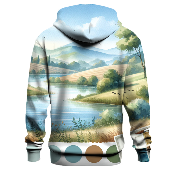 Serene Watercolor Landscape Hoodie