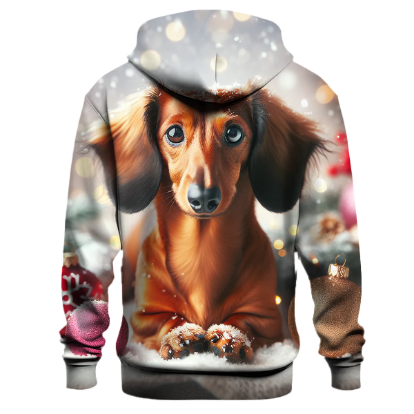 Festive Dachshund in Christmas Sweater Hoodie