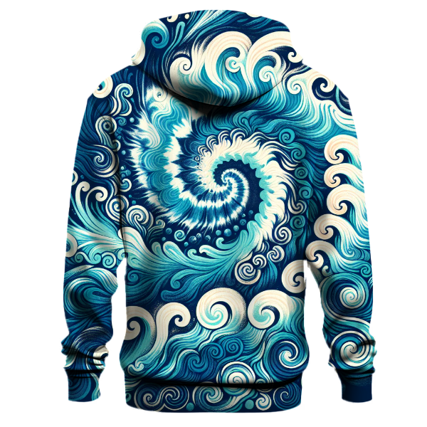Oceanic Whirl Tie-Dye Design Hoodie