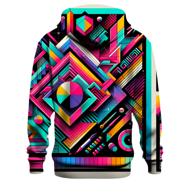 Geometric 80s Vibes Hoodie