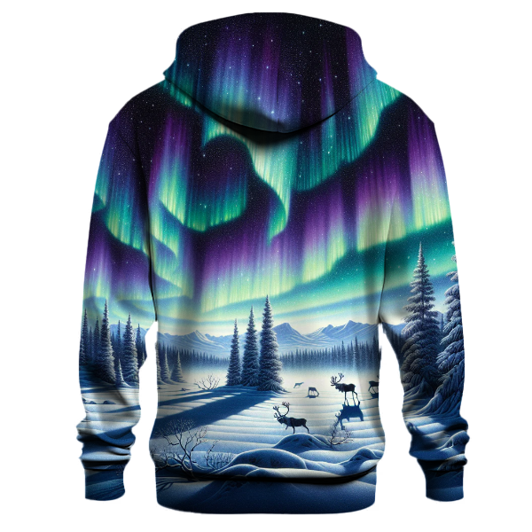Northern Lights Christmas Scene Hoodie