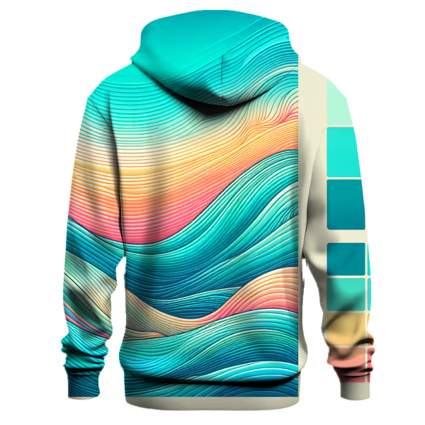 Turquoise Wave Gradient Hoodie