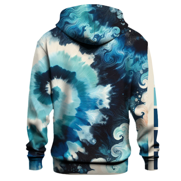 Midnight Ocean Wave Tie-Dye Hoodie
