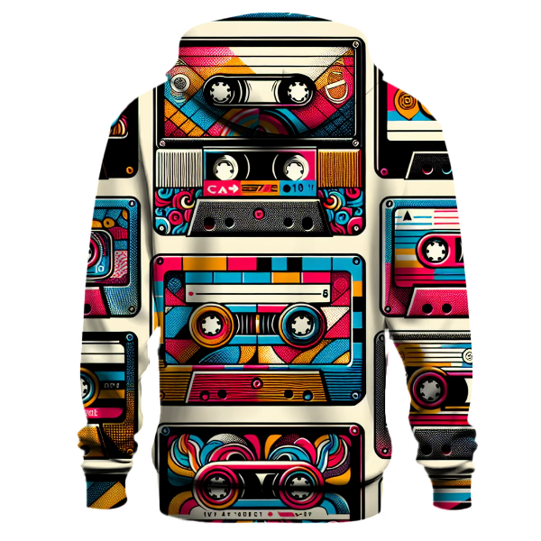 Colorful Cassette Collage Hoodie