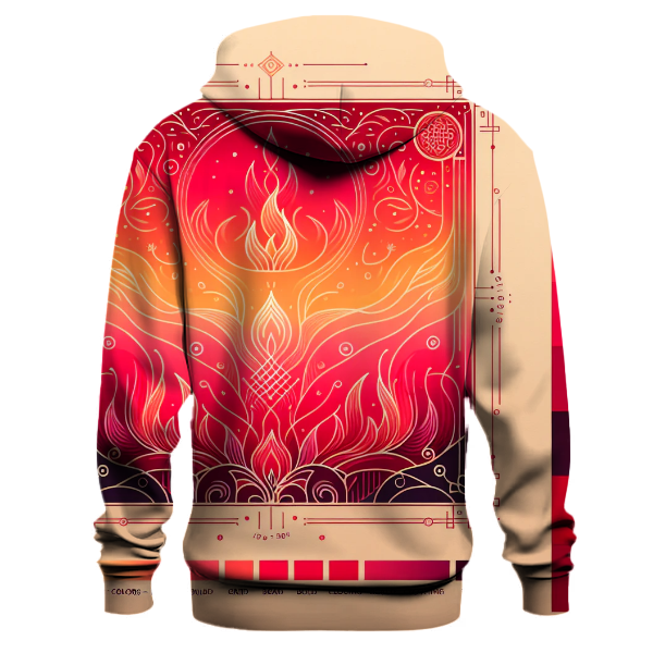 Fiery Coral Burst Hoodie