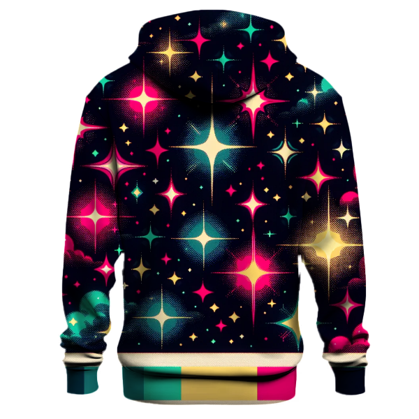 Geometric Neon Stars Hoodie