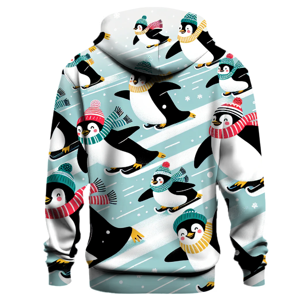 Playful Penguins on Ice Hoodie