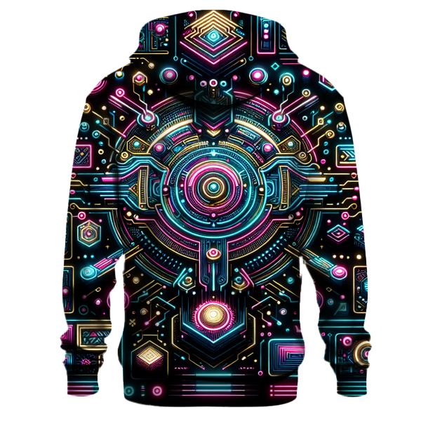 Futuristic Neon Patterns Hoodie