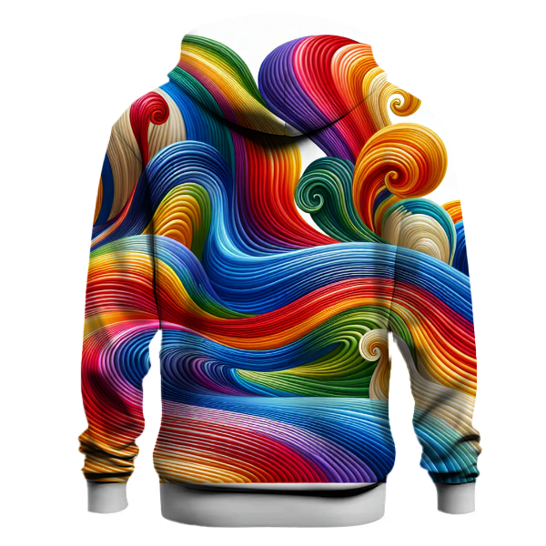 Vibrant Rainbow Wave Hoodie
