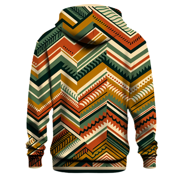 Earthy Tone Zigzag Hoodie