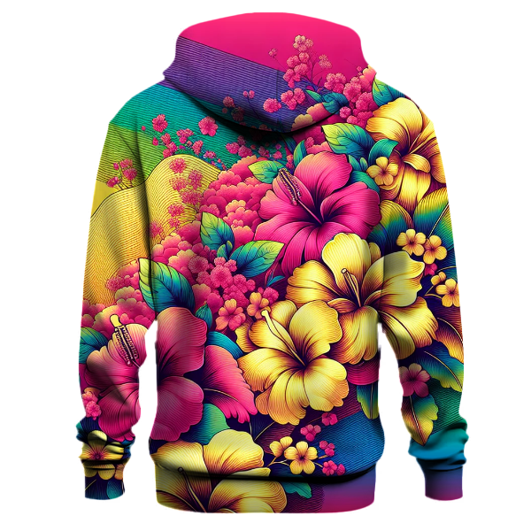 Bold Floral Burst Gradient Hoodie