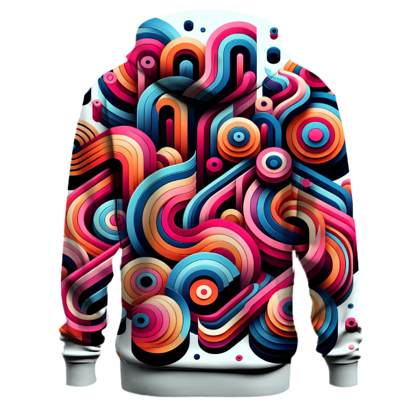 Funky Retro Geometric Swirls Hoodie