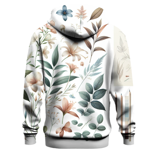 Elegant Botanical Print Hoodie