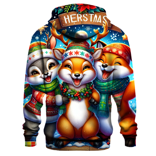 Merry Christmas Animal Friends Hoodie