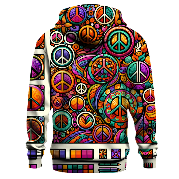 Funky Patterned Peace Hoodie