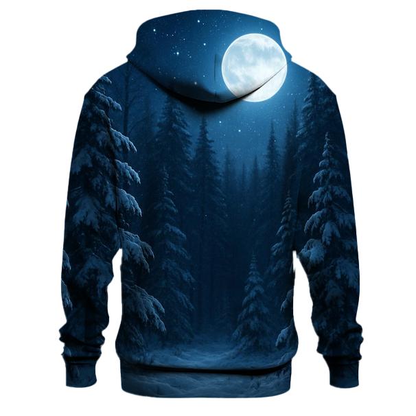 Midnight Snowfall Fantasy Forest Hoodie