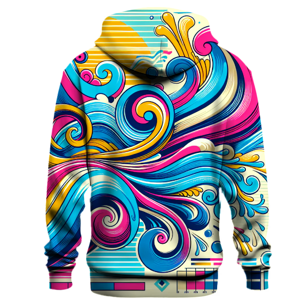 Funky 70s Groovy Waves Hoodie