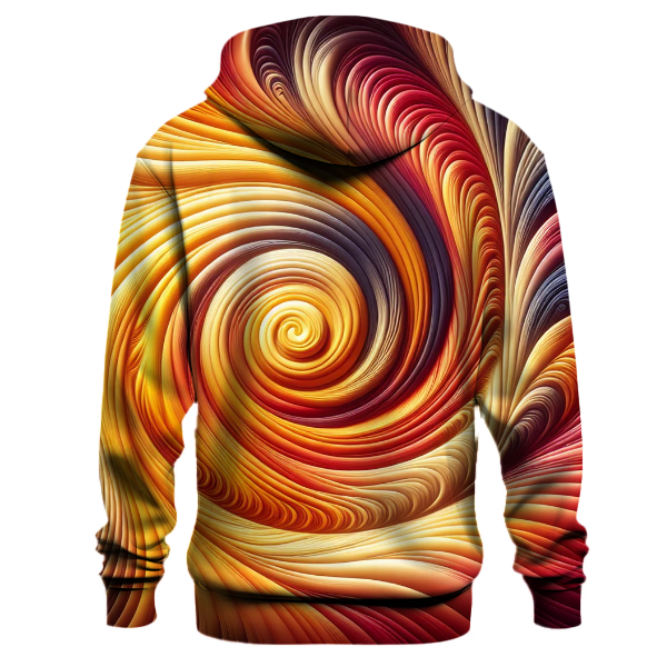 Golden Sunrise Spiral Tie-dye Hoodie