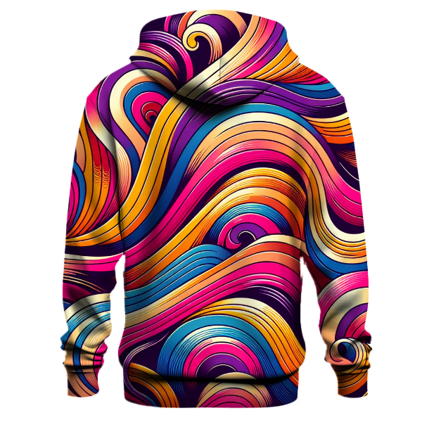 Funky Retro Waves Design Hoodie
