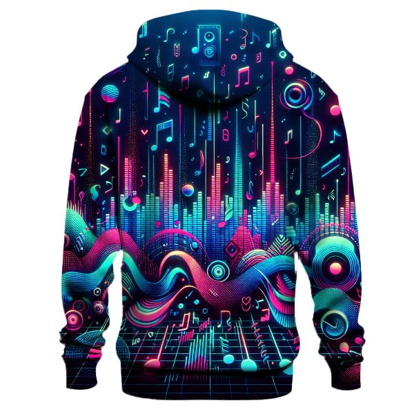 Neon Waveform Explosion Hoodie