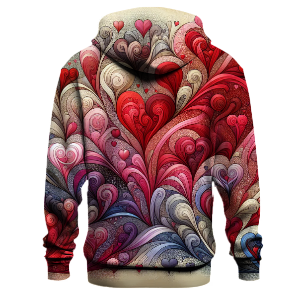 Colorful Hearts and Swirls Hoodie
