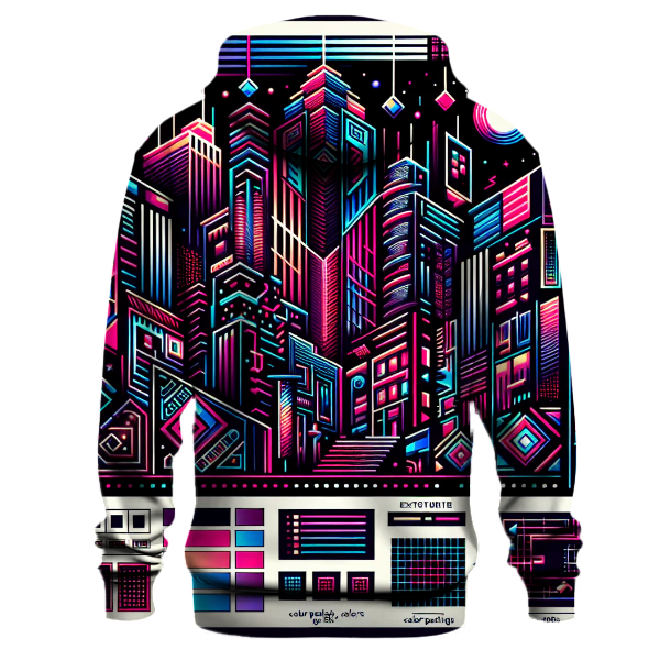 Geometric Neon Burst Hoodie
