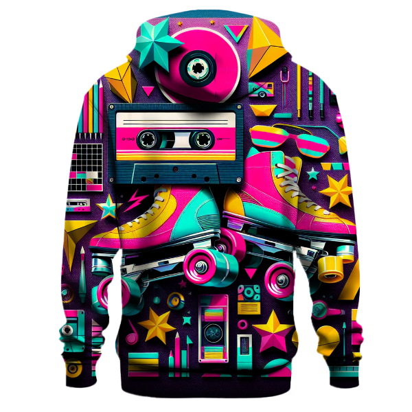 Vibrant 80s Collage Hoodie