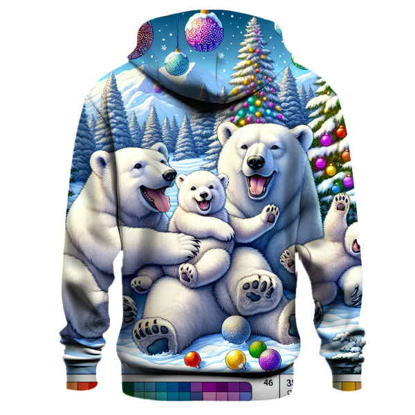 Polar Bear Family in Winter Wonderland Hoodie