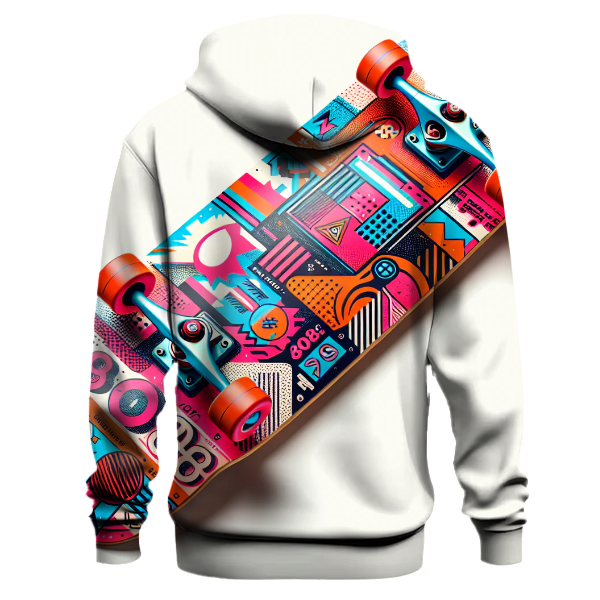 Bright Retro Skateboard Hoodie