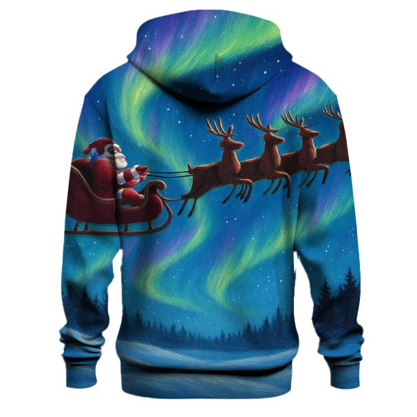 Northern Lights Santa Scene Hoodie
