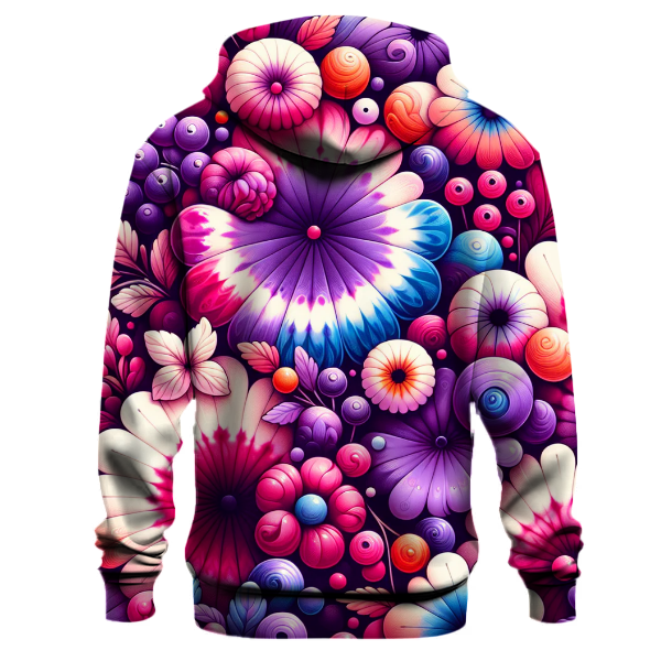 Berry Blossom Tie-dye Design Hoodie