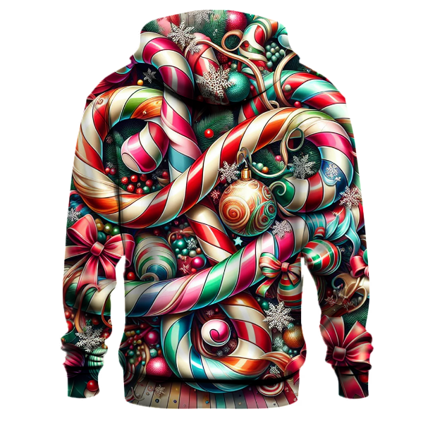 Joyful Christmas Candy Cane Twist Hoodie