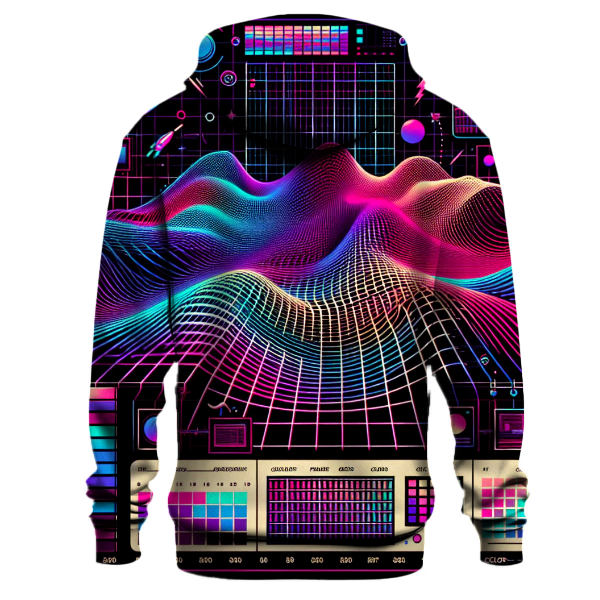 Neon Grid Wave Hoodie