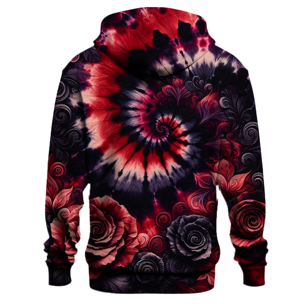 Gothic Rose Tie-Dye Hoodie