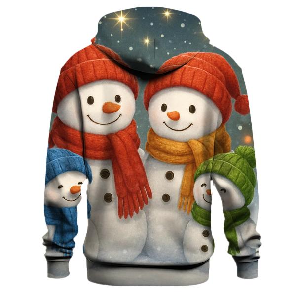 Snowman Family with Scarves Hoodie