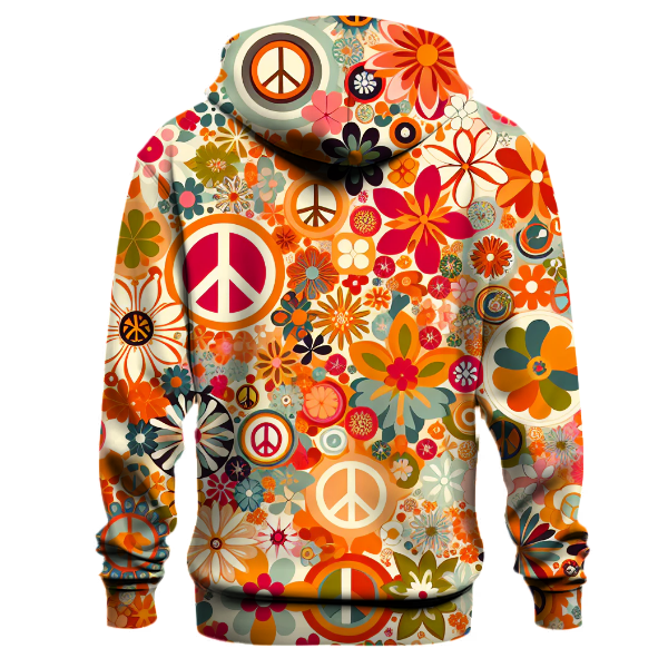 Flower Power Peace Signs Hoodie