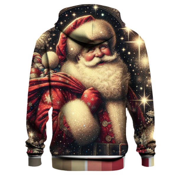 Vintage Santa Claus Print Hoodie