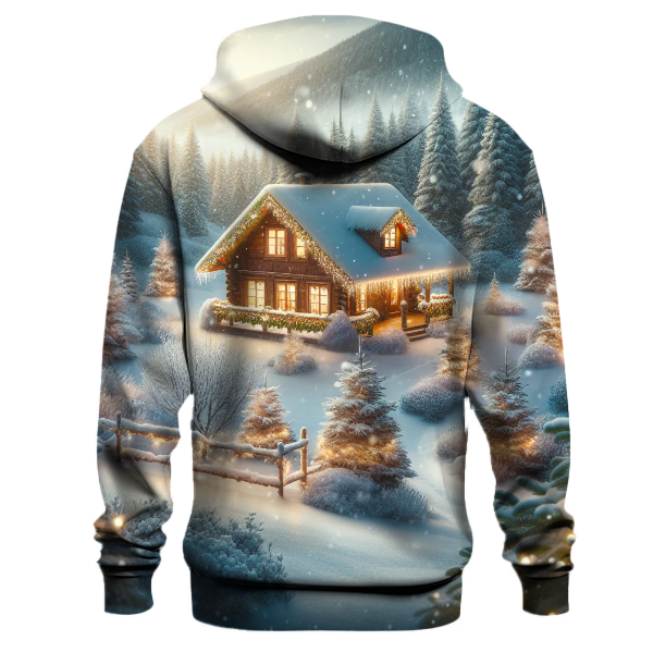 Snowy Christmas Cabin Retreat Hoodie