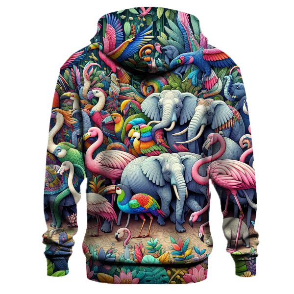 Colorful Wildlife Parade Hoodie
