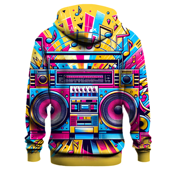 Retro Neon Boombox Hoodie