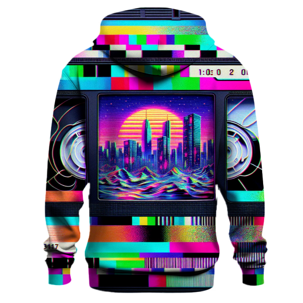 VHS Glitch Aesthetic Hoodie