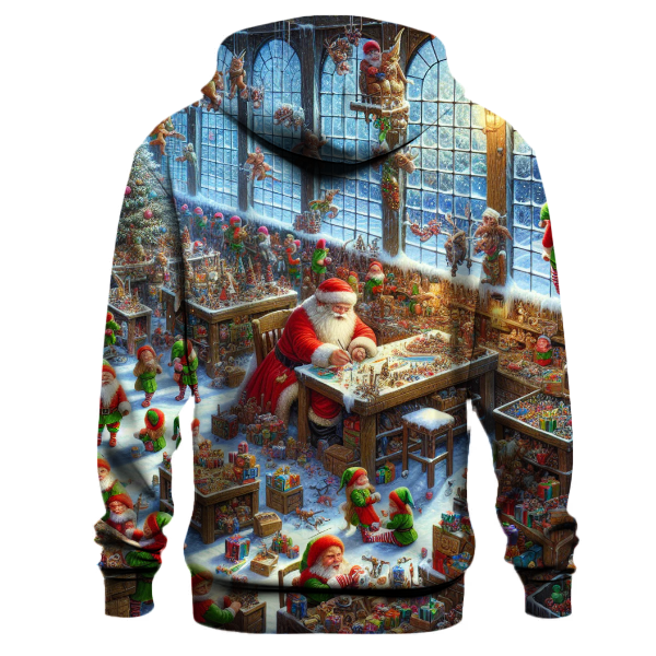 Santa's North Pole Workshop Scene Hoodie