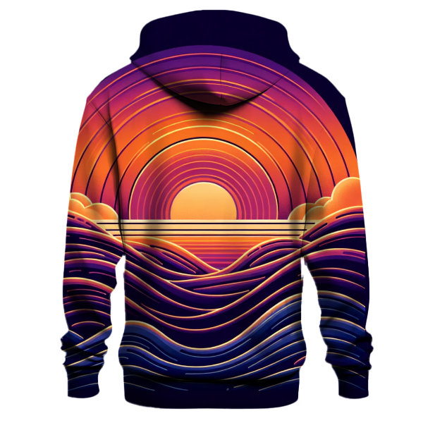 Retro Sunset Waves Hoodie