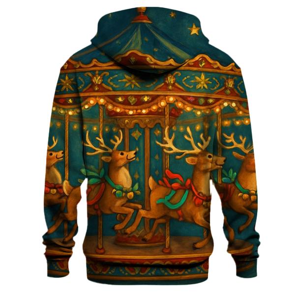 Whimsical Reindeer Carousel Hoodie
