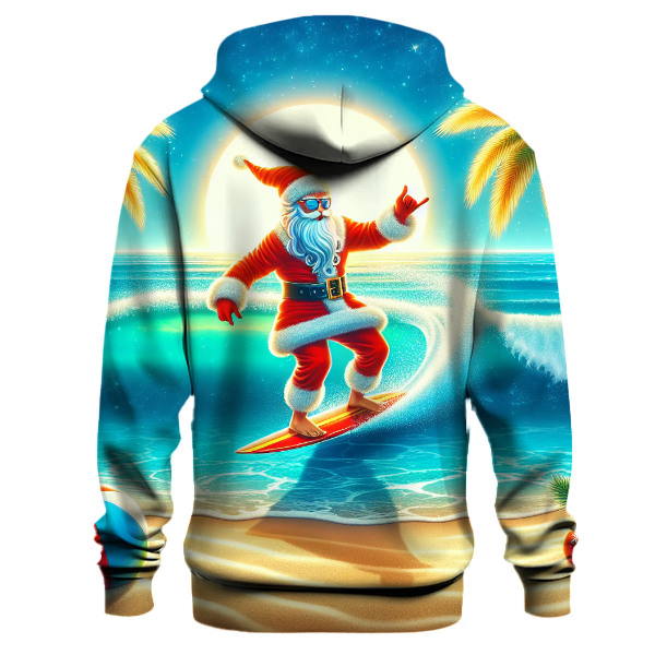 Adventurous Santa on a Surfboard Hoodie