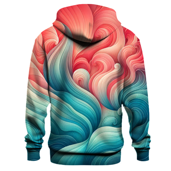 Fiery Coral Reef Gradient Hoodie