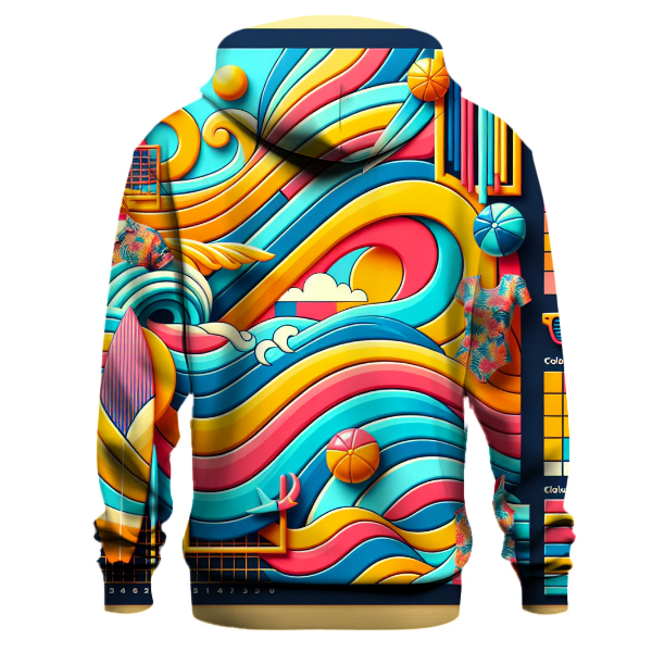 Color Block Retro Waves Hoodie